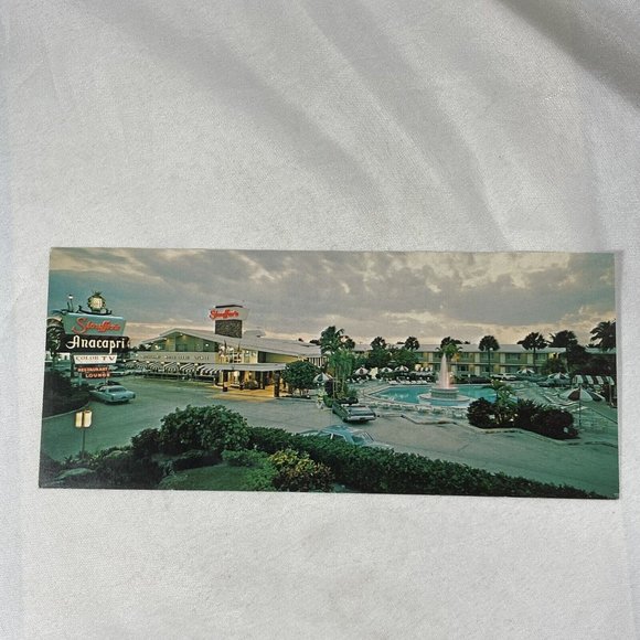 Stouffer's Anacapri Inn Fort Lauderdale Large 8.25 Inch UNUSED Postcard Vintage - Picture 1 of 9